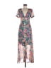 Takara 100% Polyester Tropical Pink Blue Casual Dress Size 7 - photo 1