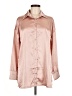 Ekouaer Metallic Pink Long Sleeve Blouse Size M - photo 1