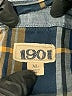1901 100% Cotton Plaid Blue Long Sleeve Button-Down Shirt Size XL - photo 7