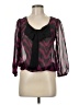 Iz Byer 100% Polyester Purple Black 3/4 Sleeve Blouse Size M - photo 1