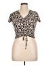 LIVI Brown Short Sleeve Top Size XL - photo 1