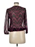 Iz Byer 100% Polyester Purple Black 3/4 Sleeve Blouse Size M - photo 2