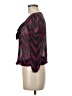 Iz Byer 100% Polyester Purple Black 3/4 Sleeve Blouse Size M - photo 5