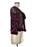 Iz Byer 100% Polyester Purple Black 3/4 Sleeve Blouse Size M - photo 4