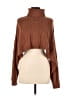 Cloud Ten 100% Viscose Brown Turtleneck Sweater Size S - photo 1