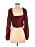 Shein 100% Polyester Burgundy Long Sleeve Blouse Size 6 - photo 2