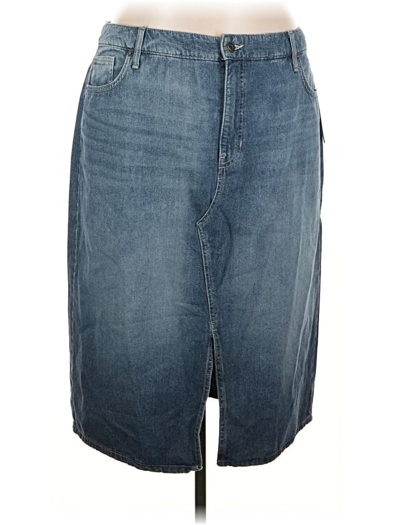 Terra & Sky Denim Skirt In Blue