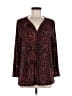 Rafaella Burgundy Long Sleeve Blouse Size S - photo 1