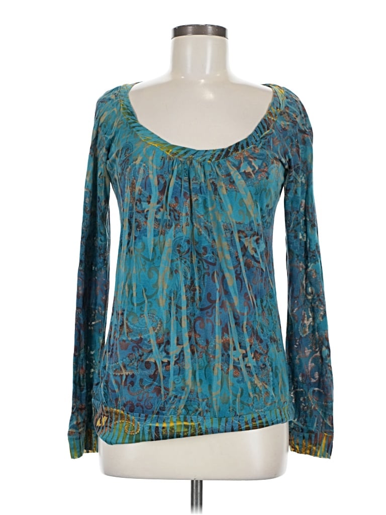 Pre-owned Adore Me Long Sleeve Blouse In Blue