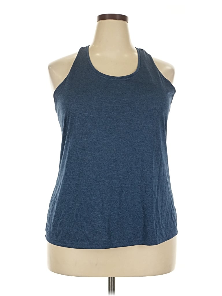 Pre-owned Athletic Works Tank Top Blue Halter Neckline Tops