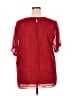 Nouveau Monde 100% Polyester Red Short Sleeve Blouse Size 2X - photo 2
