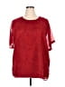 Nouveau Monde 100% Polyester Red Short Sleeve Blouse Size 2X - photo 1