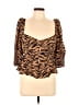 Reformation Brown 3/4 Sleeve Blouse Size 12 - photo 1