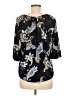SJS Blue Black 3/4 Sleeve Blouse Size M - photo 2