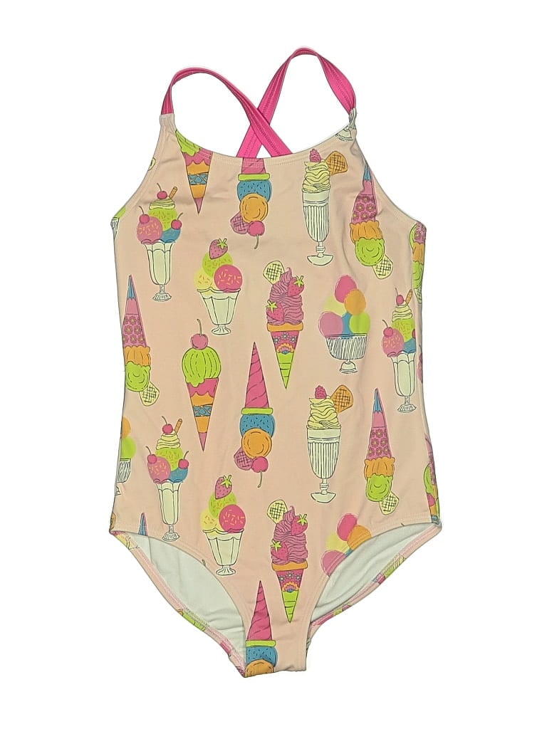 Pre-owned Mini Boden Kids' One Piece Swimsuit In White