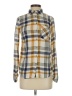 Dex 100% Rayon Plaid Gold Long Sleeve Button-Down Shirt Size S - photo 1