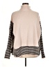 Unbranded 100% Polyester Stripes Tan Turtleneck Sweater Size XL - photo 1