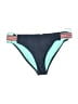 L Space Chevron-herringbone Teal Swimsuit Bottoms Size L - photo 1
