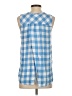 Fever 100% Rayon Blue Sleeveless Button-Down Shirt Size S - photo 2