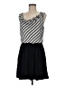 Express 100% Polyester Stripes Gray Casual Dress Size M - photo 1
