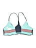 L Space Chevron-herringbone Teal Swimsuit Top Size M - photo 2