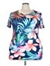 Unbranded Tropical Blue Pink Short Sleeve T-Shirt Size 4X - photo 1