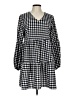 Unbranded 100% Dacron Checkered-gingham Black Casual Dress Size L - photo 1