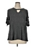 Misia Solid Gray 3/4 Sleeve Top Size 1X - photo 1
