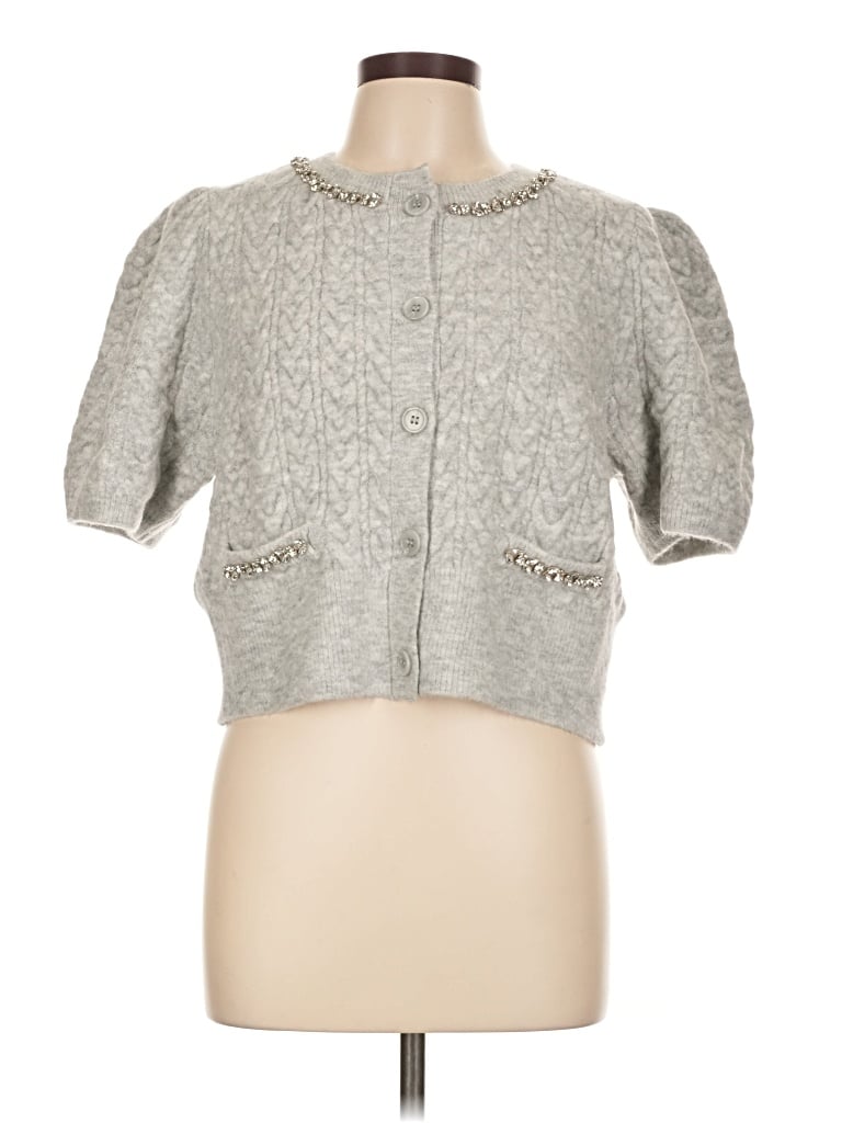 Express Cardigan Sweater In Silver