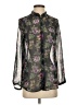 Zara Basic Floral Green Long Sleeve Blouse Size XS - photo 1