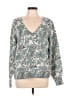Ann Taylor LOFT Floral Green Pullover Sweater Size L - photo 1
