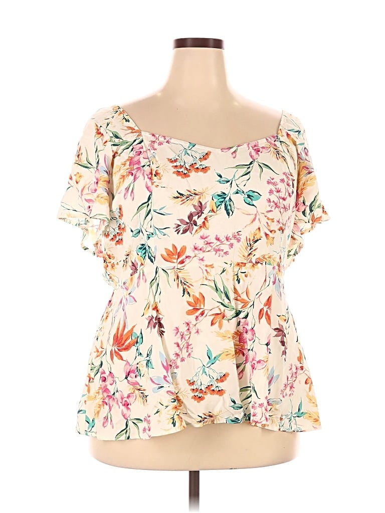 Torrid Short Sleeve Blouse In White