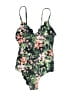 Vanilla Beach Floral Green Black One Piece Swimsuit Size XS - photo 1
