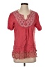 Pronto Red Pink Short Sleeve Blouse One size - photo 1