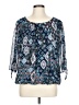 DressBarn 100% Polyester Blue 3/4 Sleeve Blouse Size L - photo 1