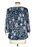 DressBarn 100% Polyester Blue 3/4 Sleeve Blouse Size L - photo 2