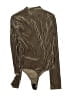 ONLY HEARTS Stripes Brown Bodysuit Size S - photo 2