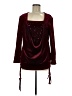 Unbranded Burgundy Long Sleeve Blouse Size M - photo 1