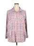 Torrid 100% Rayon Plaid Pink Long Sleeve Button-Down Shirt Size 3X Plus (3) - photo 1