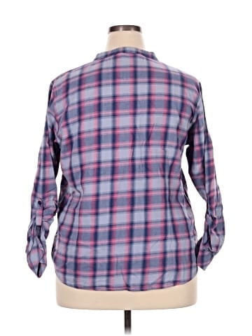 Riders by Lee 3/4 Sleeve Button-Down Shirt (view 2)