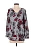 Ellen Tracy Floral Gray Pullover Sweater Size S - photo 1