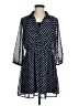 Papaya 100% Polyester Polka Dots Blue Casual Dress Size M - photo 1