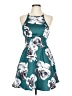 Xtraordinary 100% Polyester Floral Teal Cocktail Dress Size 11 - photo 1