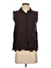 River Island 100% Viscose Brown Sleeveless Button-Down Shirt Size 2 - photo 1