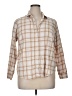 Old Navy 100% Cotton Plaid Tan 3/4 Sleeve Button-Down Shirt Size XL - photo 1
