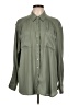 Anthropologie 100% Polyester Solid Green Long Sleeve Blouse Size L - photo 1