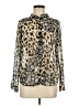 ASOS Design Animal Print Silver Long Sleeve Blouse Size 6 - photo 1