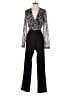 Julia Jordan 100% Polyester Animal Print Black Jumpsuit Size 2 - photo 1