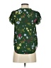 Ann Taylor 100% Polyester Floral Green Short Sleeve Blouse Size XXS - photo 2
