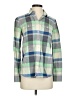 J.Crew 100% Cotton Plaid Green Long Sleeve Button-Down Shirt Size 00 - photo 1